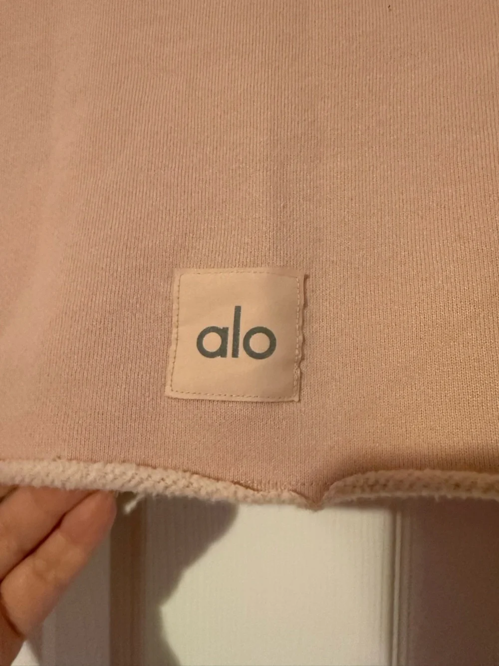 ALO Yoga Cropped Crewneck Sweatshirt in Pink Quartz - Picture 6 of 6